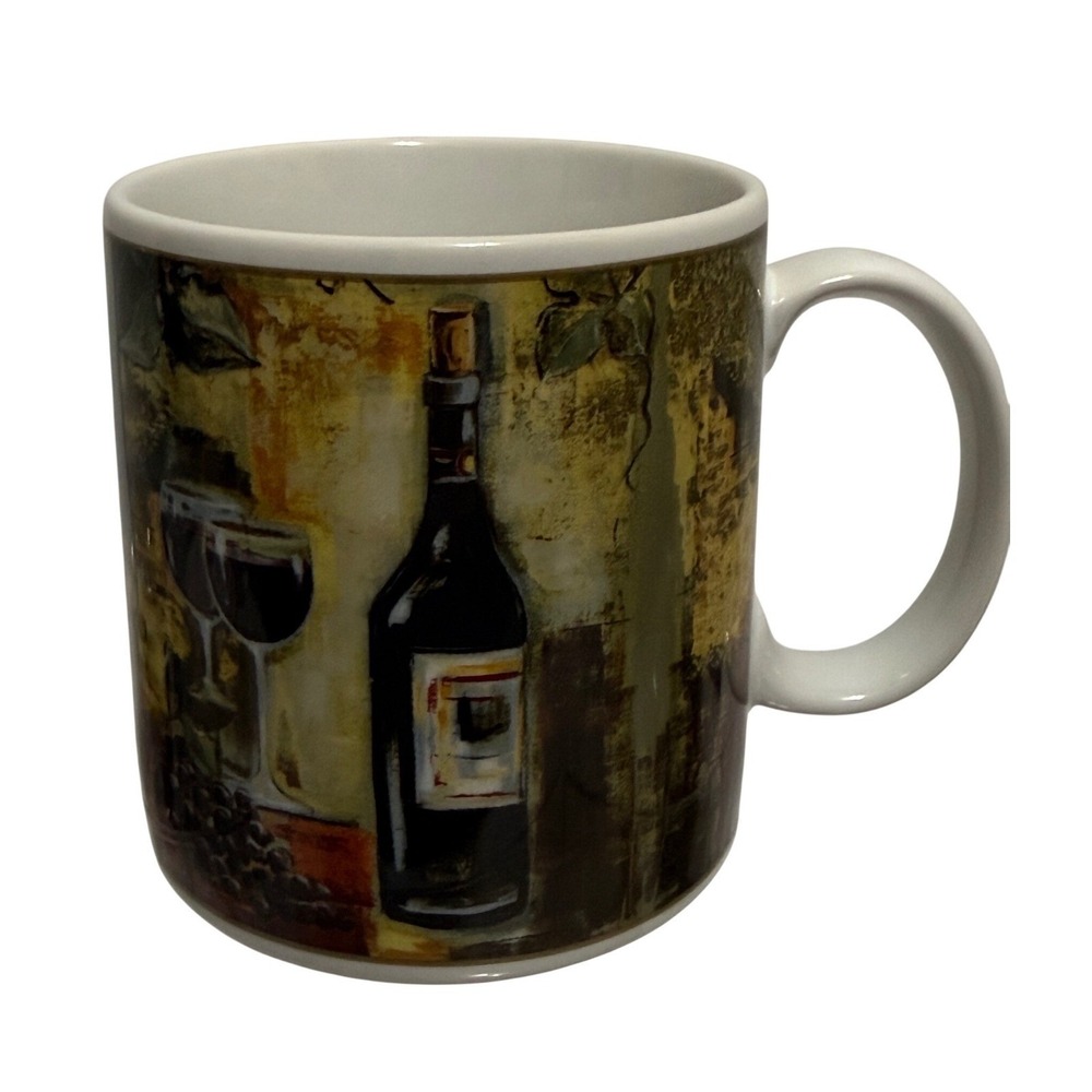 Sakura Classico Mug Silvia Vassileva Wine Bottle Grapes Tuscan Coffee Cup